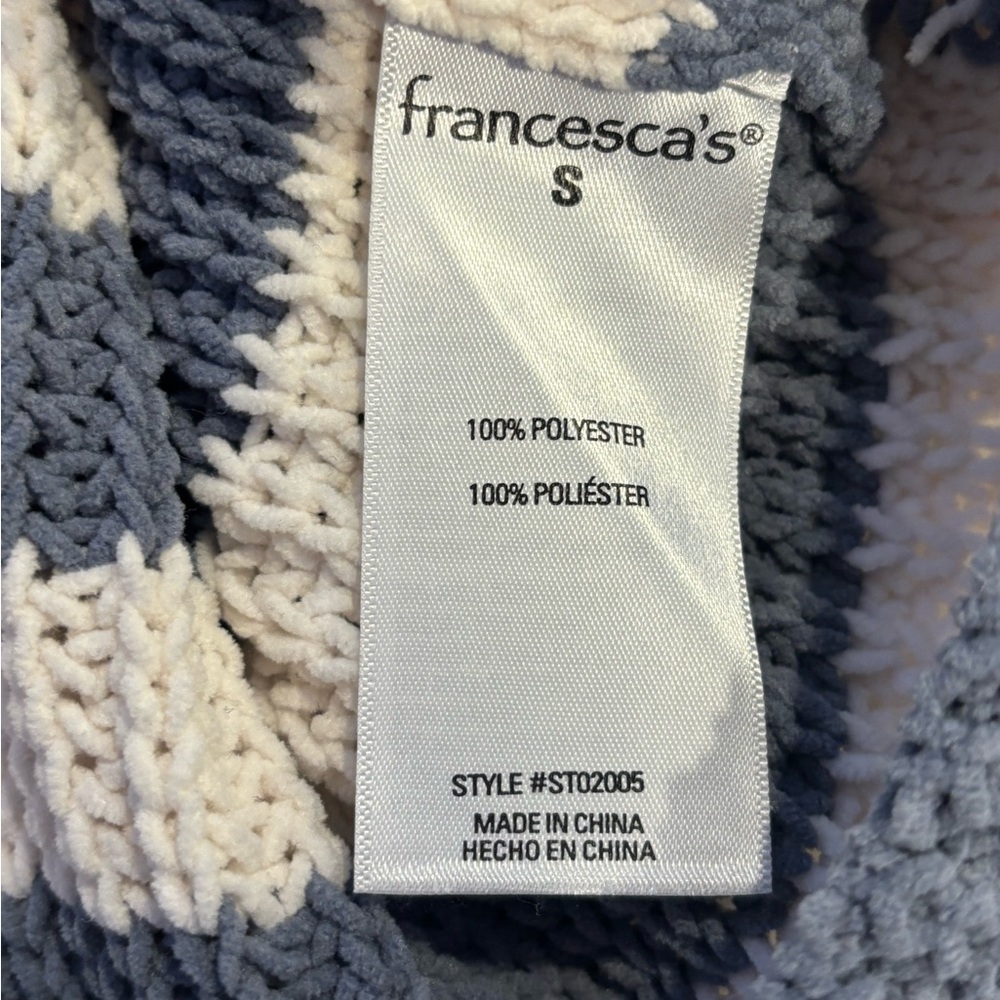 Francesca’s - Scarlett Multi Stripe Ombre Blues Pullover Women’s Sweater - Picture 3 of 6